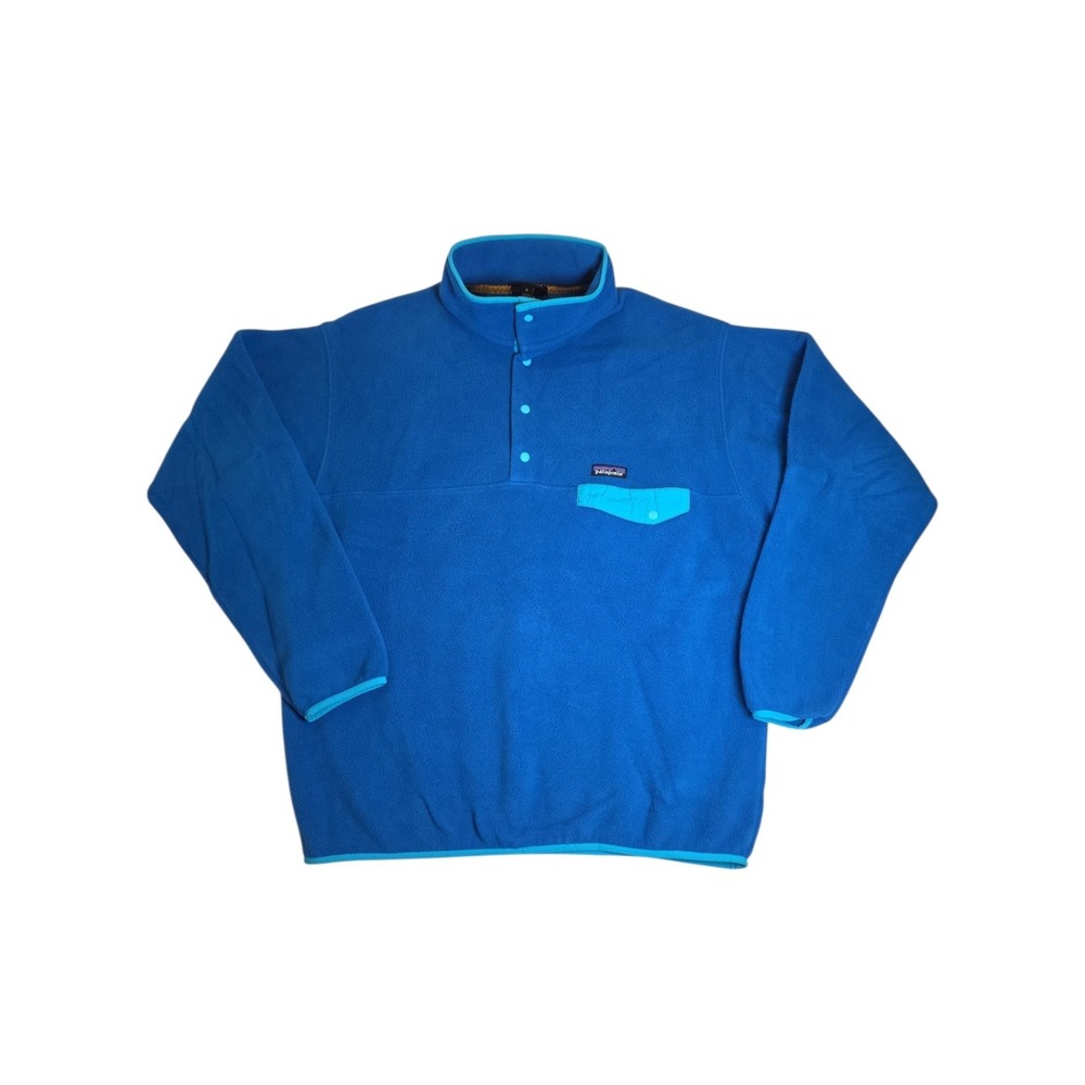 Patagonia Synchilla Snap-T Fleece Pullover Mens XL Blue Turquoise Pocket Outdoor